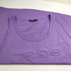 Bebe Logo Tank Top size Large Purple Lilac